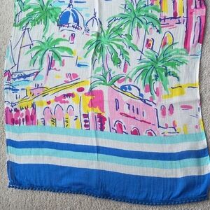 Talbots Multicolor Tropical Print Scarf